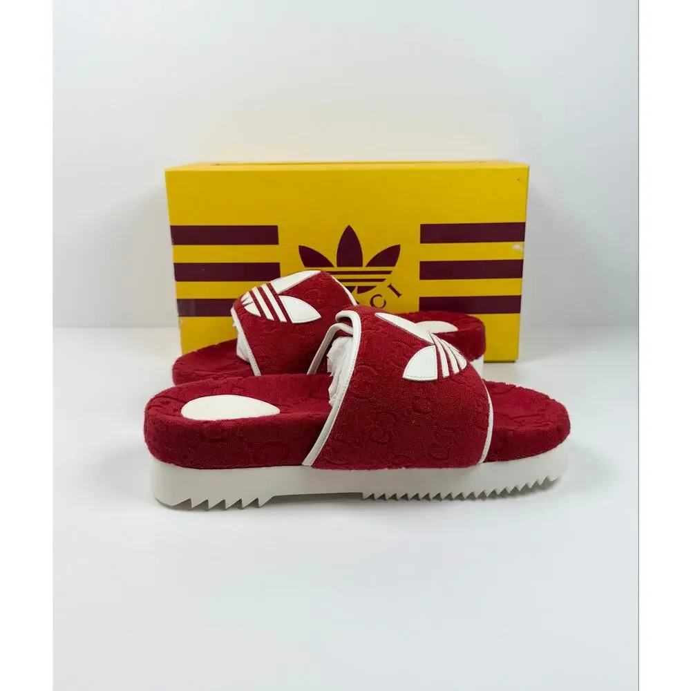 Size 11UK/12US - Gucci x Adidas Red Platform Sandals NEW